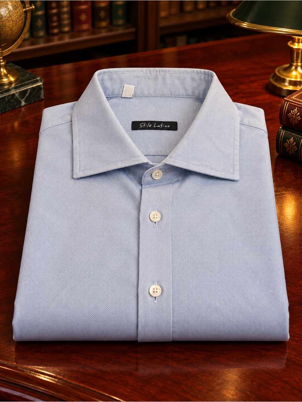 Stile Latino Light Blue Dress Shirt — Classic Spread Collar